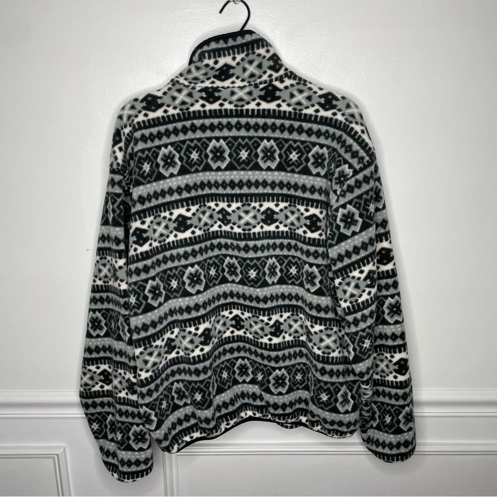 Vintage L.L.Bean Navajo Print Full Zip Fleece Jacket Womens L/XL - Picture 4 of 6